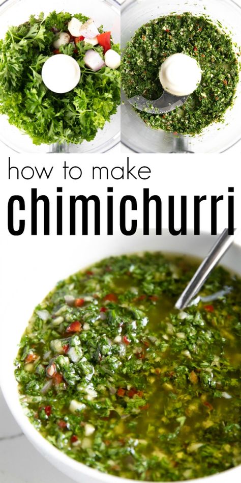 How To Make Chimichurri, Chimichurri Sauce Recipe, Chimichurri Recipe, Resep Salad, Chimichurri Sauce, Keto Paleo, Quesadillas, Whole 30, Buffalo Chicken