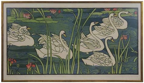 Eugene Grasset, Art Nouveau Poster, Lithograph Print, Botanical Drawings, Japanese Artists, Peacocks, Swans, Art Market, Metropolitan Museum Of Art