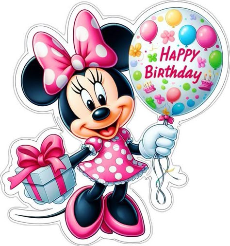 Birthday Cartoon Images, Mini Mouse Birthday Decorations, Minnie Mouse Happy Birthday, Bolo Do Mickey Mouse, Happy Birthday Spiderman, Minnie Mouse Printables, Mickey Mouse Cake Topper, Happy Birthday Logo, Moana Theme Birthday