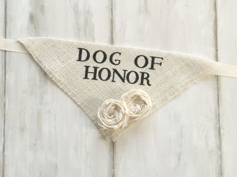 Engagement Photos Save the Date Cards Dog Bandana by HelloHazelCo Dog Of Honor, Dog Wedding Bandana, How To Dress For A Wedding, 60 Wedding Anniversary, Date Photo, Wedding Pets, Flowers Fabric, Fabric Roses, Dog Wedding