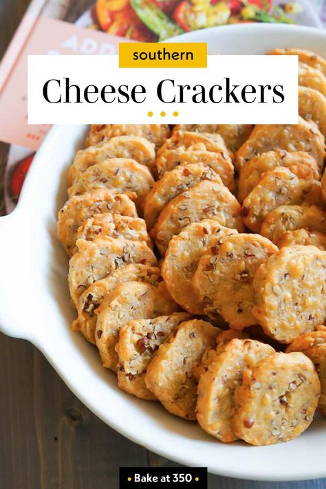 Cheese And Cracker House, Cheddar Cheese Crackers Recipe, Savory Cheese Crackers, Pimento Cheese Crackers Recipe, Ina Garten Cheese Crackers, Homemade Ritz Cheese Crackers, Ina Garden Cheese Crackers, Seasoned Club Crackers, Cheddar Cheese Desserts