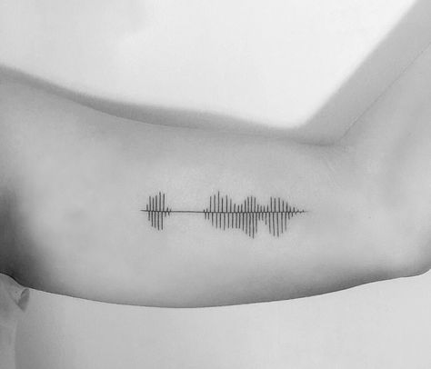 Soundwave Tattoo, Voice Tattoo, Sound Wave Tattoo, Small Music Tattoos, Unique Tattoos For Men, Tool Tattoo, Spartan Tattoo, Wave Tattoo, Sound Wave