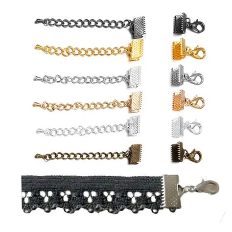 Temu | Search Bulk chain jewelry making supplies high end Strong Knots, Diy Choker, Ribbon Ends, Crimp Beads, Jewelry Clasps, Sewing Leather, Accessories Diy Jewelry, Diy Schmuck, Small Pendant