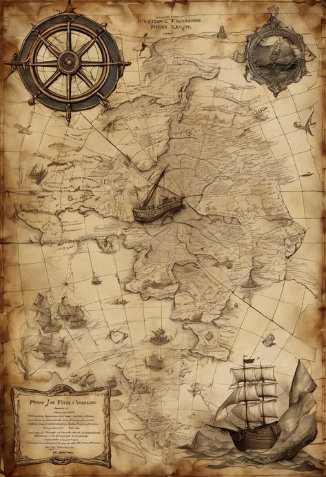 Cartographic Buccaneer's Quest Check more at https://paintlyx.com/cartographic-buccaneers-quest/ Ancient Map Aesthetic, Treasure Map Wallpaper, Pirate Map Aesthetic, Pirates Map, Pirate Map, Maps Aesthetic, Compass Art, Sea Map, Pirate Art