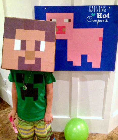 Minecraft Party Ideas, Minecraft Party Games, Balloon Party Games, Party Games Kids, Houses Minecraft, Pin The Tail, Minecraft Theme, Skins Minecraft, Minecraft Bedroom