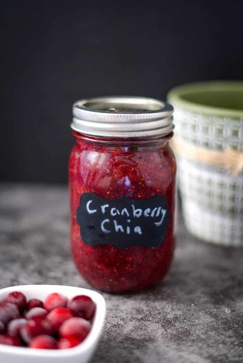 Cranberry Chia Jam - Divalicious Recipes Chia Jam Recipe, Chia Seed Jam, Cranberry Jam, Keto Sauces, Chia Seed Recipes, Breakfast Places, Chia Jam, Meal Prep Clean Eating, Thm Recipes