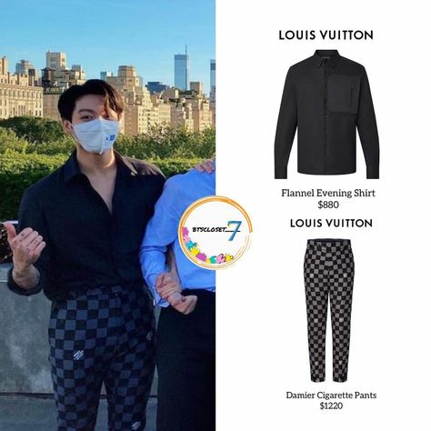 Jungkook Louis Vuitton, Jungkook In Black, Louis Vuitton Pants, Black Shirt, Leather Pants, Louis Vuitton, Bts, Makeup, Pants