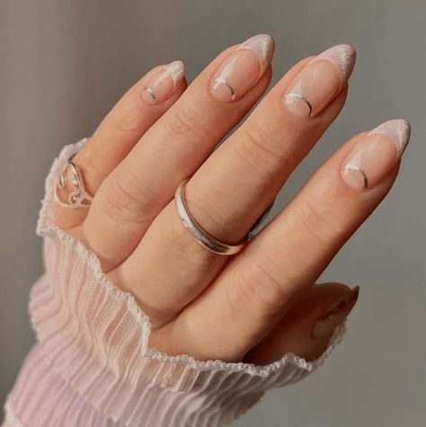 40 Stunning and Trendy Cat Eye Nails for Your Next Look White Almond Nails, Glitter Blush, 2024 Nails, Moon Nails, October Nails, Almond Nails Designs, Cat Eye Nails, Acrylic Gel, Fall Nail Colors