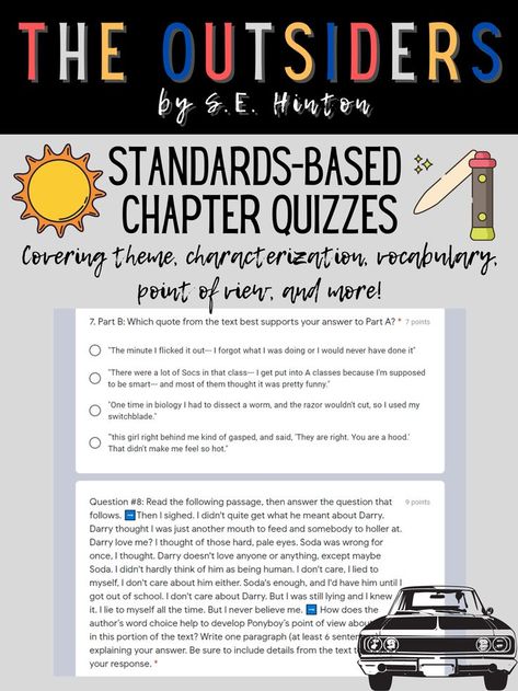 8th Grade English, Close Reading Activities, Literature Activities, Teaching High School English, 7th Grade Ela, 8th Grade Ela, Multiple Choice Questions, Middle School Reading, Google Form