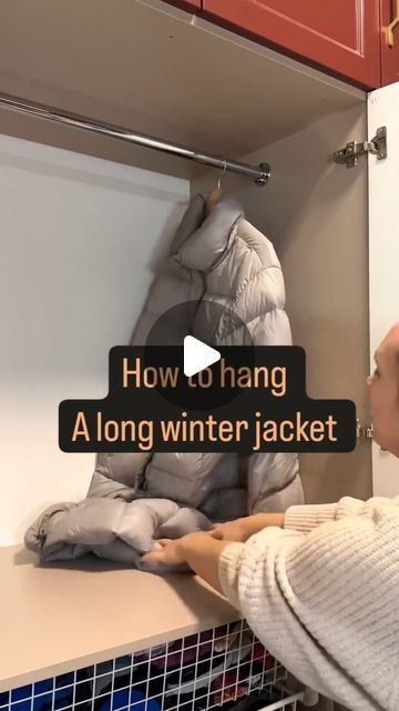 No Closet Apartment Solutions, Closet Folding Clothes, How To Hang Jumpsuits In Closet, How To Hang Jackets In Closet, How To Store Skirts In Closet, How To Hang Hoodies, Hanging Jackets Ideas, Jacket Closet Organization, Jacket Organization Ideas