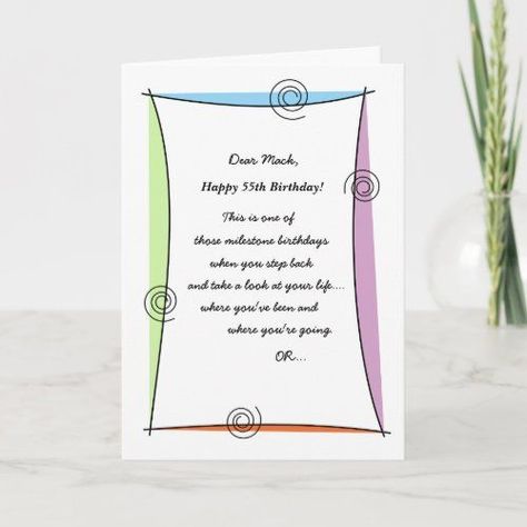 $4.12 | Enjoy the moment 55th Birthday #55thbirthdaycards #55thbirthdaypartycards #customizea55thbirthdaycard #personalizea55thbirthdaycard #createyourownbirthdaycards #familyorfriendsbirthdaycards #upscaleclassybirthdaycards #funny55thbirthdaycards #modern55thbirthdaycards #cheap55thbirthdaycards 75 Birthday, Funny 30th Birthday Cards, Happy 55th Birthday, Happy 45 Birthday, 65th Birthday Cards, Happy 35th Birthday, Happy 65 Birthday, Happy 75th Birthday, Happy 25th Birthday