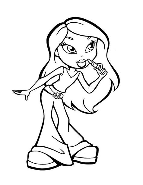 Yasmin From Bratz Put On Lipstick Coloring Page : Coloring Sun Bratz Coloring Pages, Bratz Coloring, Online Coloring Pages, Coloring Pages For Girls, Cartoon Coloring Pages, Disney Coloring Pages, Cool Coloring Pages, Cartoon Girl, Bratz Doll