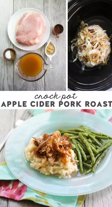 Cider Pork Roast, Crock Pot Apple Cider, Roast Crock Pot, Crockpot Apple Cider, Apple Cider Pork, Crockpot Pork Roast, Comfort Meals, Pork Crockpot Recipes, Our Best Bites