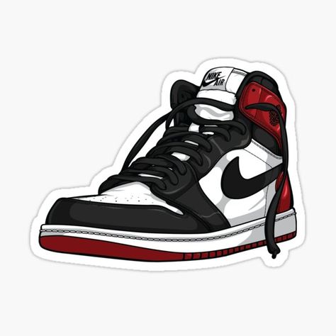 Sports Stickers | Redbubble Air Jordan 1 Black, Jordan 1 Black Toe, Sneakers Sketch, Sneakers Illustration, Sneakers Wallpaper, Nike Art, Shoes Wallpaper, Jordan 1 Black, Preppy Stickers