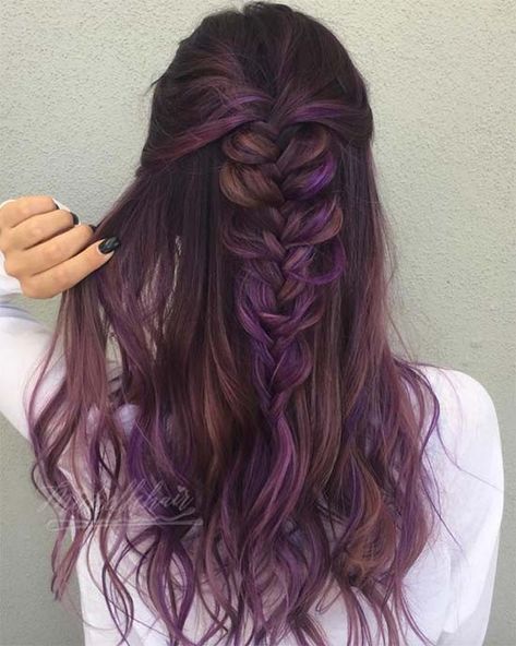 Trendy We Fryzurach, Balayage Hair Color Ideas, Purple Balayage, Balayage Hair Color, Brown Ombre Hair, Balayage Hair Dark, Balayage Blonde, Pinterest Hair, Short Hair Balayage