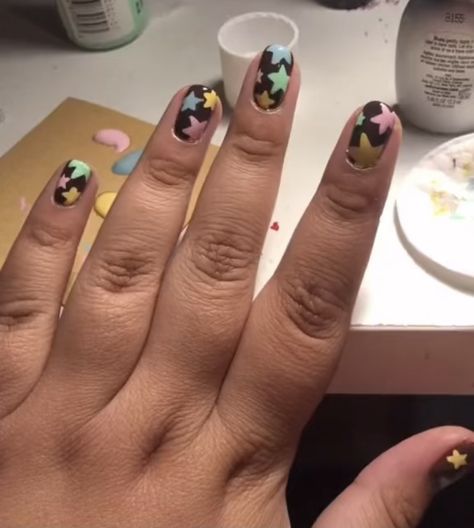 Cavetown Inspired Nails, Tyler Inspired Nails, Tyler The Creator Nails Ideas, Gobstopper Nails, Tyler The Creator Nails Short, Golf Le Fleur Nails, Cavetown Nails, Igor Nails, Weezer Nails