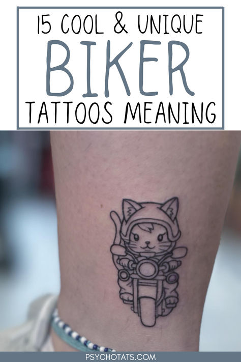 biker tattoos and the meaning and symbolism Motorcycle Tattoos For Women, Bike Tattoos Motorcycles, Adrenaline Tattoo Ideas, Bike Tattoo Motorcycles, Small Motorcycle Tattoo, Motorcycle Tattoo For Women, Motorbike Tattoo Ideas, Motorcycle Tattoo Ideas, Motorbike Tattoo