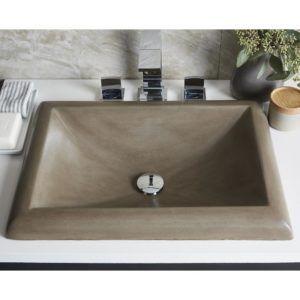 Native Trails Montecito Concrete-Bathroom Sink in new "Earth" finish Drop In Sinks, Rustic Bathroom Sink, Concrete Bathroom Sink, Copper Sink Bathroom, Wall Mounted Bathroom Sinks, Drop In Bathroom Sinks, Rectangular Sink Bathroom, Concrete Finishes, Copper Fixture