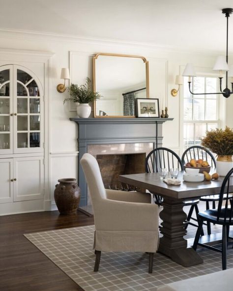 Dining Table With Different End Chairs, Whitney Parkinson, Whittney Parkinson Design, Whittney Parkinson, Classic American Home, Dining Room Built Ins, Beautiful Dining Rooms, Dining Nook, The Dining Room