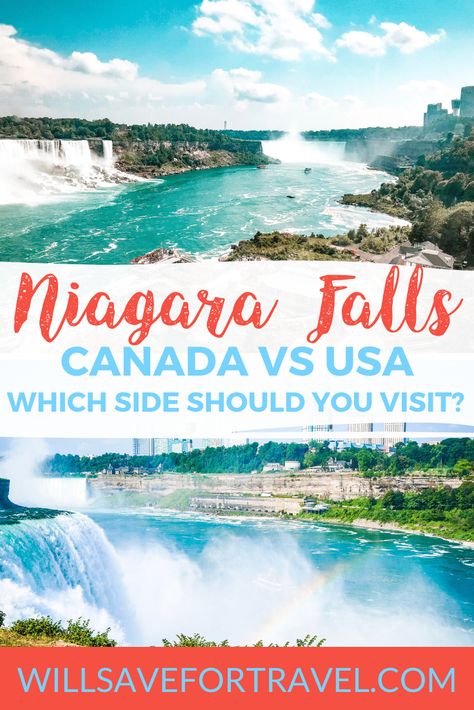 Niagara Falls Canada vs USA| #niagarafalls Canada Vs Usa, Niagara Falls Vacation, Niagara Falls Usa, Niagara Falls Trip, Niagara Falls State Park, Fun Trips, Girls Trips, North America Travel Destinations, Niagara Falls Canada