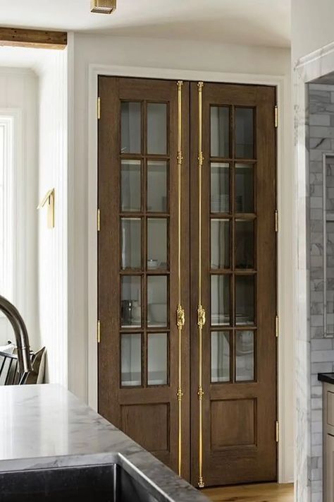 Decorative Cremone Bolts: What They Are & How To Use Them | The Savvy Heart | Interior Design, Décor, and DIY Jean Stoffer Design, Jean Stoffer, Cremone Bolt, Interior Exterior Doors, Pantry Ideas, Kitchen Remodel Ideas, Kitchen Organizer, Pantry Door, Pantry Design