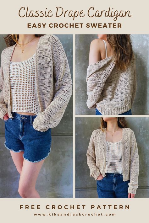 "Fashion-Forward Crochet Tops You Can DIY" https://youtu.be/CsAfoo88sOQ?si=vK-jiyuMsztn8LoT Crochet Light Cardigan Pattern, Crochet Cardigan Easy Free, Crochet Jersey Pattern Free, Crochet Poncho With Sleeves Free Pattern, Crochet Oversized Cardigan Pattern Free, Crochet Long Sleeve Top Pattern Free, Summer Cardigan Crochet Pattern Free, Easy Crochet Clothes Patterns Free, Free Crochet Sweater Patterns For Women