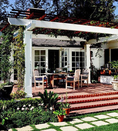 Classic Trellis Backyard Shade, Patio Cover, Patio Shade, Vertical Gardens, Brick Patios, Outside Living, Pergola Plans, Shade Structure, Pergola Patio