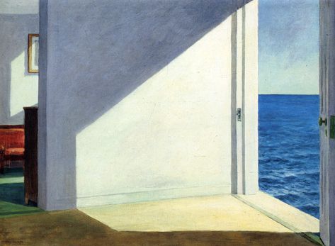 Rooms by the Sea, 1951 by Edward Hopper | It's all about light and color. #hopper #art JournaltoHealth.com Source: http://www.edwardhopper.net/ Edward Hopper Paintings, Hopper Art, American Realism, Ombres Portées, Edward Hopper, Seascape Art, David Hockney, Painting Reproductions, Mini Canvas Art