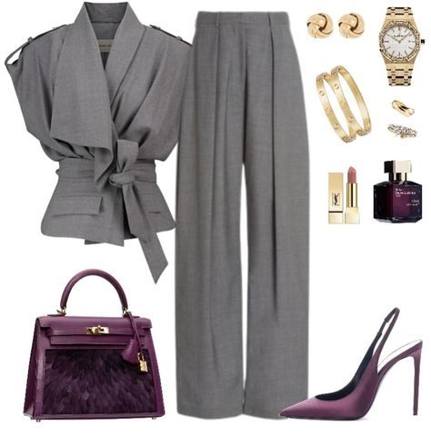 Gray Outfit, Fashion Top Outfits, Everyday Fashion Outfits, Classy Work Outfits, Nude Lip, Stylish Work Outfits, Workwear Fashion, Modest Fashion Outfits, Looks Chic