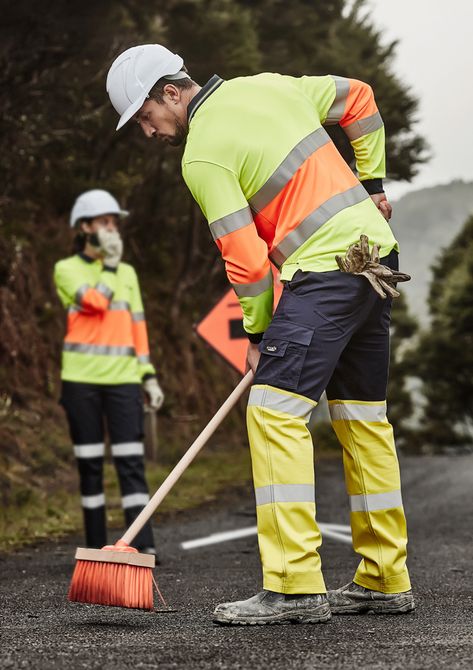 Hi Vis Workwear, Social Media Signs, Reflective Tape, Brand Image, Navy Fashion, Free Embroidery, Fleece Hoodie, Mens Bottom, Shirt Sleeves