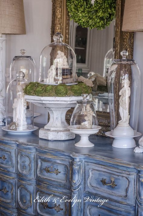 Decorating With Glass Cloches, Decorating With A Cloche, Edith And Evelyn, Glass Cloche Decor, Cloche Ideas, Glass Cloches, Cloche Decor, Bell Jars, Cedar Hill Farmhouse