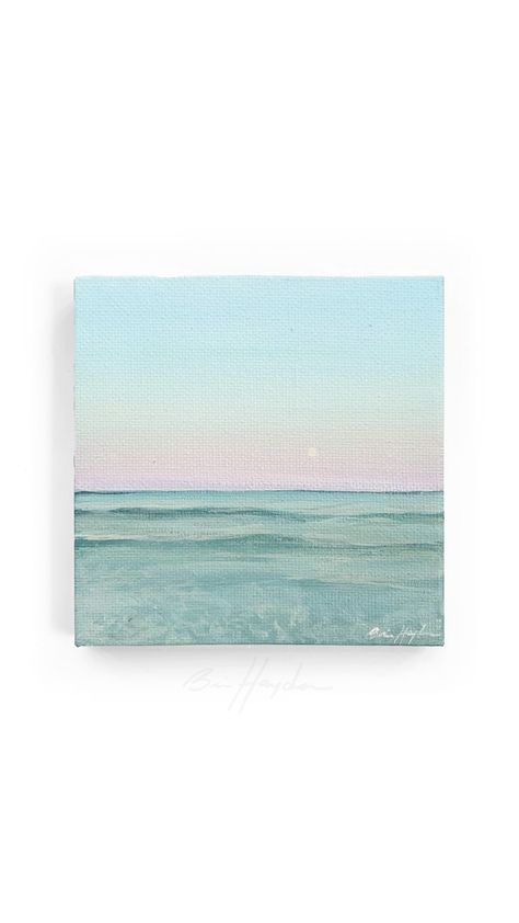 Mini canvas painting of dusk at Rainbow Beach, Australia Landscape Art Ideas, Beach At Dusk, Simple Painting Ideas, Cute Easy Paintings, Beach Art Painting, Rainbow Beach, Painting Series, Paint Photography, Simple Painting