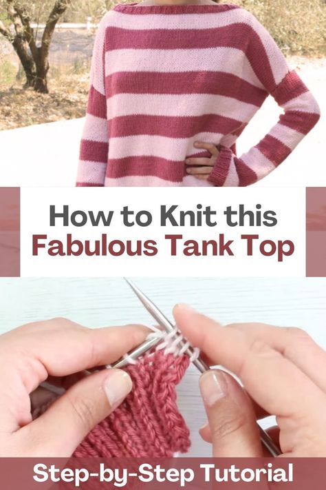 Ready to embrace the sunny season in style? You're in the right place! Join us in this fabulous video tutorial and dive into the world of knitting a chic tank top that's perfect for warm weather. This creative guide will walk you through every step, making the process a breeze. With these clear instructions, you'll soon have a stunning tank top, set to become the highlight of your wardrobe. This versatile and charming tank top is the ultimate summer essential, effortlessly complementing your... Knitted Tank Top Pattern Free, Knit Tank Top Pattern, Pretty Sweater, Pretty Cardigans, Chic Tank Tops, Learn To Knit, Pretty Sweaters, Tank Top Pattern, Sunny Season