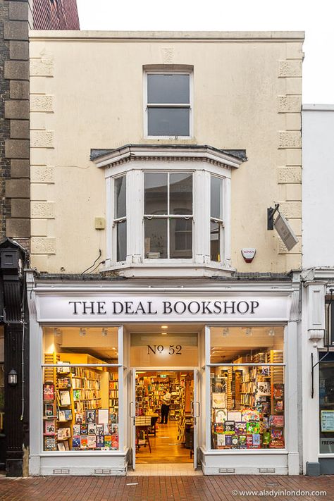 Deal Bookshop is great. This guide to a day trip to Deal, Kent, England will show you Deal Castle, Kent, Walmer Castle gardens, The Rose in Deal, Kent, Deal Beach, Kent, Deal Pier, and more. Deal, England has great shopping, pubs, and smuggling history, too. Deal in Kent is one of the best places to visit in England. #deal #kent #england #bookshop Deal Kent England, Deal England, Walmer Castle, Places To Visit In England, Book Shops, Castle Gardens, Shop Facade, Bookstore Cafe, Dream Library