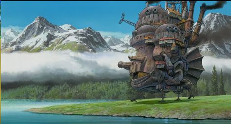 Howl's Moving Castle Screenshot Exterior Reference Architecture Howls Moving Castle Wallpaper, Howl's Moving Castle Howl, Studio Ghibli Films, Castle Exterior, 하울의 움직이는 성, Castle Background, Howl's Moving Castle, Studio Ghibli Movies, Arte Cyberpunk