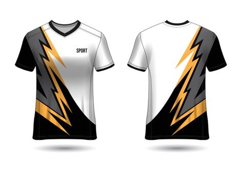 Sports jersey design template for team u... | Premium Vector #Freepik #vector #templates #fashion #sports #football Jersey Design Esports, Sports Hoodies Design, Jersey Esport Gaming Design Polos, Sports T Shirts Design, Gaming Jersey Design, Sports T Shirt Design, Team Jersey Design, Sports Shirt Design, Sport Jersey Design