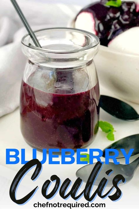 Blueberry Coulis Sauce, Blueberry Drizzle Sauce, Berry Coulis Recipes, Blueberry Sauce For Cheesecake, Fried Brie, Blueberry Reduction, Blueberry Coulis, Molten Cakes, Fruit Coulis