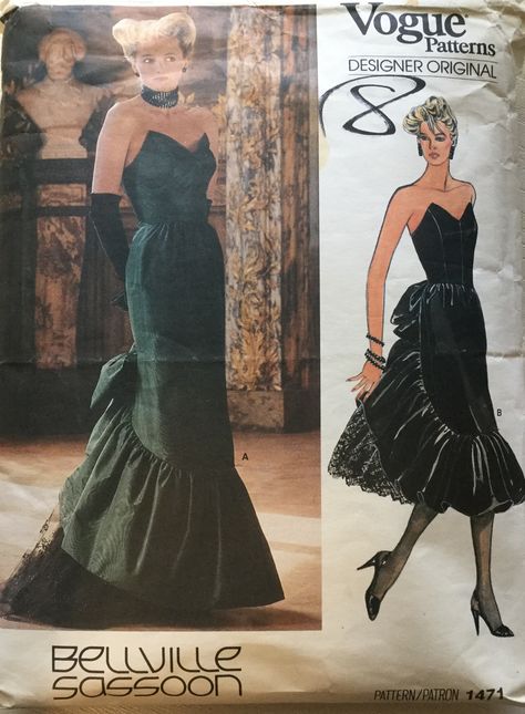 Bellville Sassoon, Old Hollywood Dress, Hollywood Dress, 80s Prom, 1980's Fashion, Ballgown Wedding, Vogue Dress, Vogue Sewing Patterns, Vogue Sewing