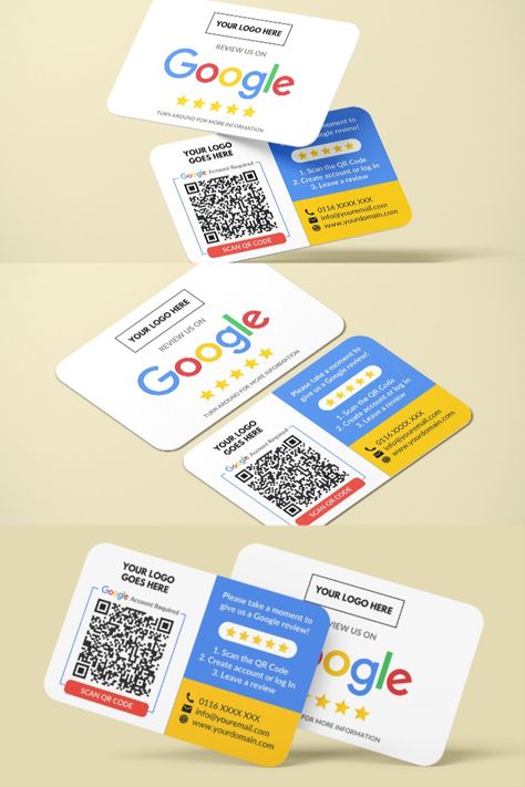 Make it fast and easy for your customers to rate your business and increase your reviews on Google. With your QR code for Google rating, you can get positive reviews from your satisfied customers faster and increase your image and reputation. In addition, you increase the bond with your company and your SEO ranking through the positive reviews. Qr Code Card Design, Qr Code Business Card Ideas, Business Card Design Qr Code, Business Card With Qr Code And Logo, Visiting Card With Qr Code, Google Business Card, Plastic Business Cards, Qr Code Business Card, Seo Ranking