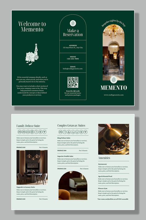 Flyer 3 Fold, Hotel Information Booklet, Leaflet Graphic Design, Luxury Flyer Design, Product Leaflet Design, Pamphlet Design Layout, Luxury Hotel Brochure, Resort Brochure Design, Flayer Designs Ideas