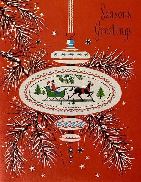 Vintage Christmas Vintage Pink Christmas, Send Christmas Cards, Christmas Card Illustration, Victorian Couple, Vintage Holiday Cards, 1950s Christmas, Vintage Christmas Images, Christmas Tree Cards, Red Tree