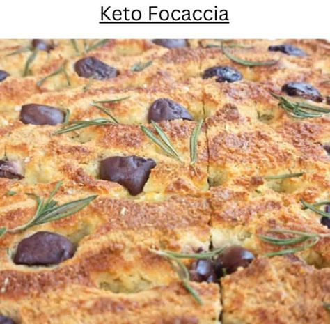 Keto Focaccia - EASY KETO RECIPES Keto Focaccia, Easy Keto Bread Recipe, Keto Sides, Zone Diet, Sugar Recipes, Green Meals, Easy Keto Recipes, Easy Banana Bread Recipe, Lean And Green Meals