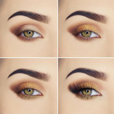 Cool Makeup Looks For Hazel Eyes And A Tutorial For Dessert ★ Makeup Ideas Step By Step, Smokey Eyes Tutorial, Smokey Eye Makeup Ideas, Party Make-up, Green Smokey Eye, Make Up Inspiration, Smokey Eye Tutorial, Eye Makeup Ideas, Makeup Tutorial Eyeshadow