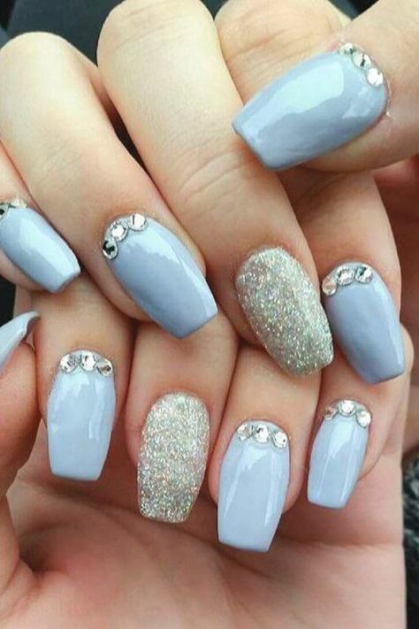 Attractive Acrylic Nail Designs Baby Blue Acrylic Nails, Matte Stiletto Nails, Theme Nails, Nails Pictures, Nail Designs Bling, Nails Images, Sky Blue Nails, Blue Nail Art Designs, Blue Coffin Nails