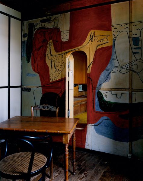 T Magazine - Le Cabanon — Jason Schmidt Interior Mural Ideas, Le Corbusier Art, Seaside Cabin, Building Murals, Corbusier Furniture, Corbusier Architecture, French Holiday, Le Corbusier Architecture, Villa Savoye