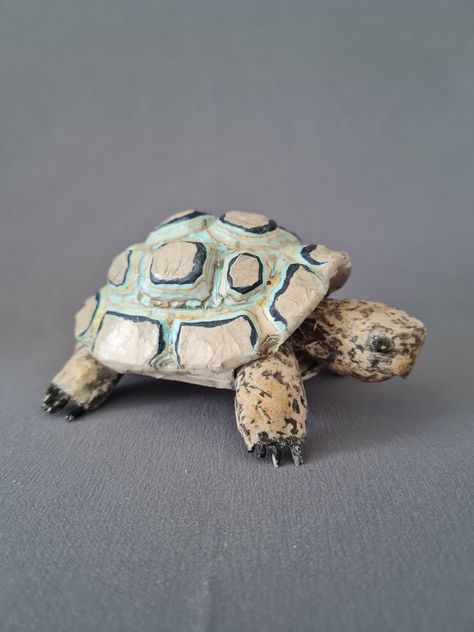 Paper turtle, shell layered and carved Ceramic Tortoise, Clay Tortoise, Paper Turtle, Pottery Turtle, Clay Turtle, Shell Sculpture, Clay Box, Ceramic Turtle, Box Turtle