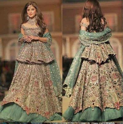 Peplum lehenga Blouse Designs Mehndi Dresses, Indian Designs, Wedding Lehenga Designs, Lehnga Dress, Lehenga Blouse Designs, Bridal Dresses Pakistan, Designer Bridal Lehenga, Fancy Gowns, Pakistani Wedding Outfits