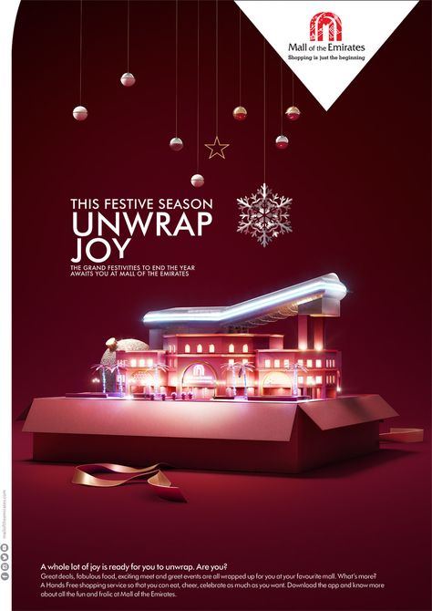 Mall of the Emirates: Scope on Behance Mall Creative Ads, Christmas Ad Design, Christmas Creative Poster, Christmas Creative Ads, Christmas Advertising Design, Christmas Social Media, Christmas Poster Design, Hotel Ads, Christmas Advertising