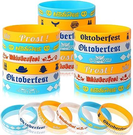 Amazon.com: JUNEBRUSHS 42pcs Oktoberfest Party Favors Silicone Bracelets Rubber Wristbands Accessories for Beer Festival Oktoberfest Party Bavarian Style Decorations Supplies(6 Designs) : Toys & Games Bracelets Rubber, Oktoberfest Party, Pride Day, Beer Festival, Silicone Bracelets, Wristbands, Decorative Accessories, Toys Games, Vivid Colors