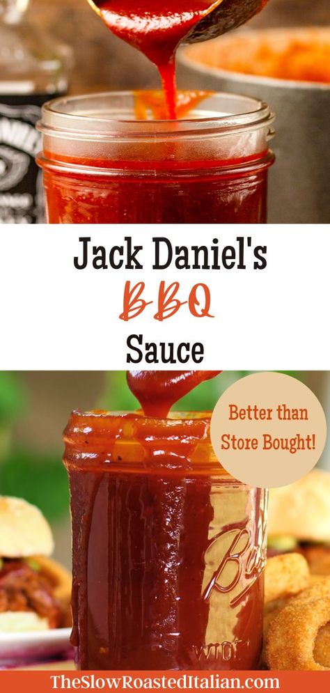 Sweet Heat Bbq Sauce Recipe, Sweet And Spicy Bbq Sauce Recipe, Jack Daniels Bbq Sauce, Bbq Sauce Homemade Easy, Make Bbq Sauce, Slow Roasted Italian, Homemade Bbq Sauce Recipe, Sweet Bbq Sauce, Homemade Sauce Recipes